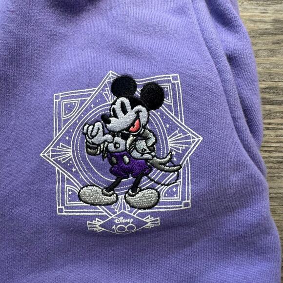 Disney 100 Years of Wonder Mickey Mouse Jogger Sweatpants Extra Small XS Purple - Picture 3 of 7